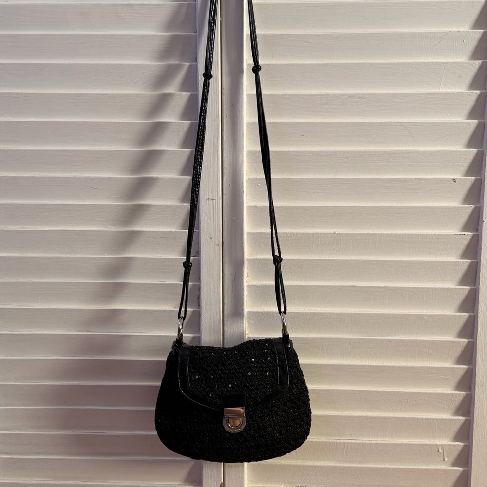 The Sak Black Woven Crossbody Bag